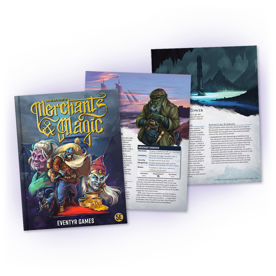 Wanderer's Guide to Merchants & Magic Hardcover & PDF