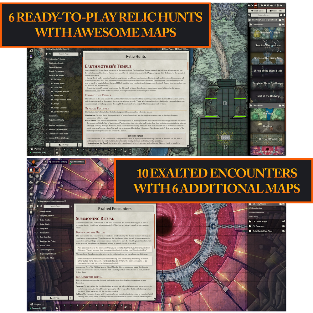Heretic's Guide to Devotion & Divinity Foundry VTT Eventyr Games