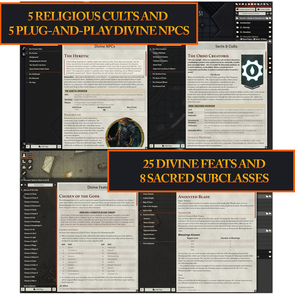 Heretic's Guide to Devotion & Divinity Foundry VTT Eventyr Games