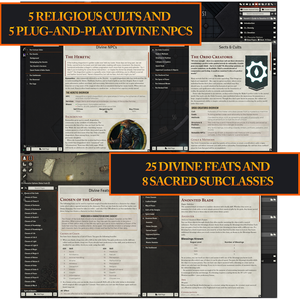 Foundry VTT Heretic's Guide to Devotion & Divinity Eventyr Games