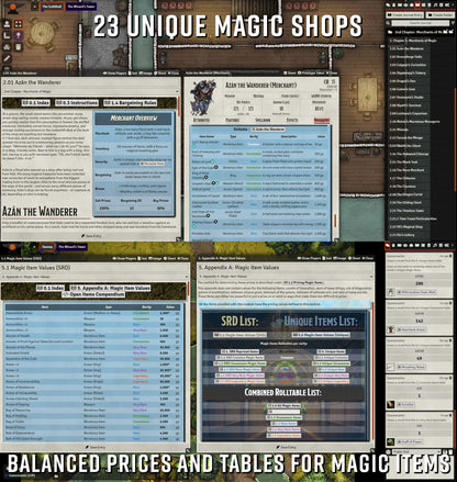Foundry VTT – Wanderer's Guide to Merchants & Magic
